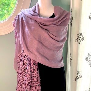 Purple Lavender Cotton Floral Scarf